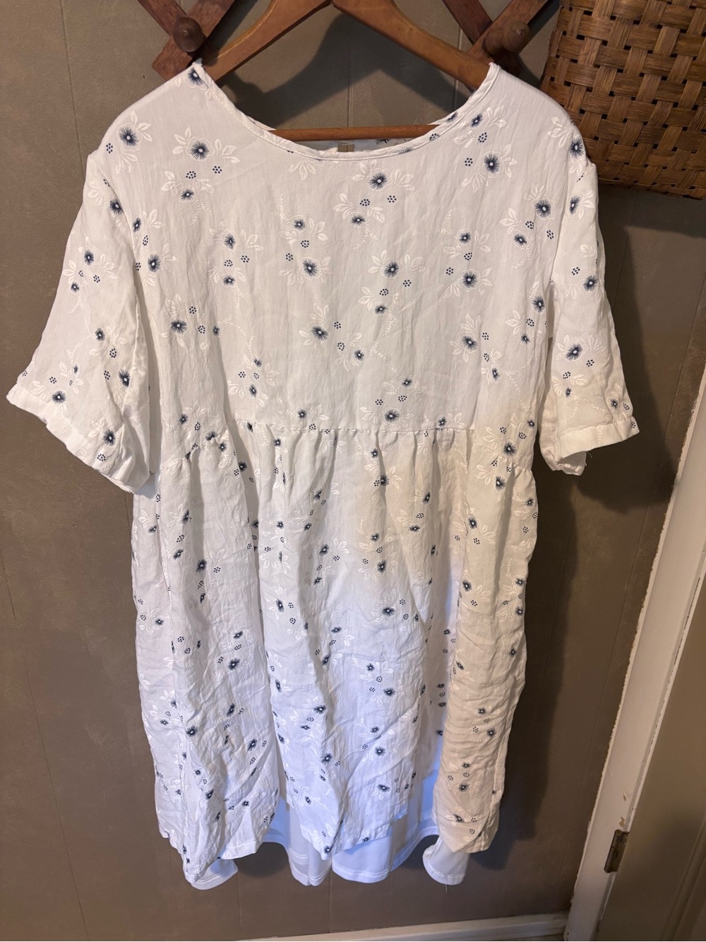 White Embroidered Floral Dress